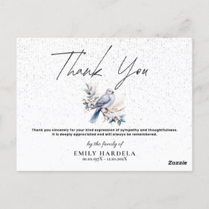 Carte Postale Watercolor Dove Funeral Simple Script Thanks Card