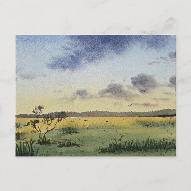 Carte Postale watercolor Landscape Painting  (Devant)