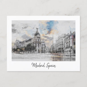 Carte Postale Watercolor Madrid - Pittoresque Madr