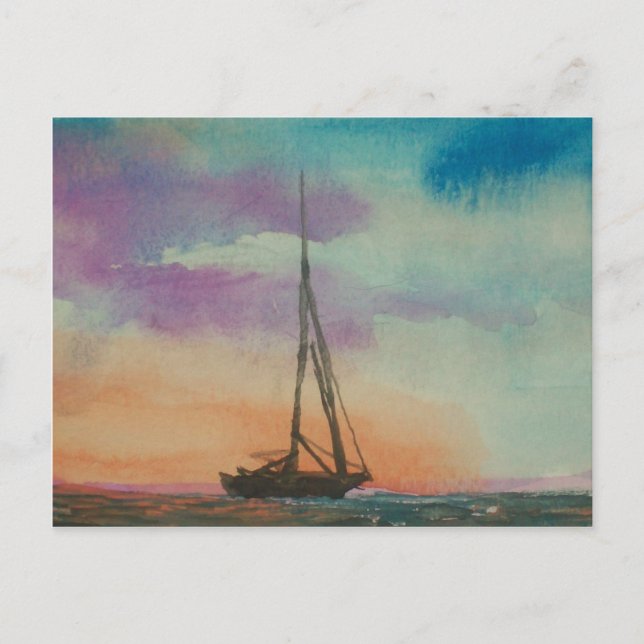 Carte Postale Watercolor Sunset (Devant)