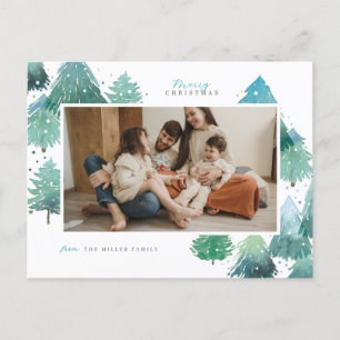 Carte postale Watercolor Winter Forest Holiday