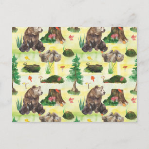 Carte Postale Watercolor Woodland