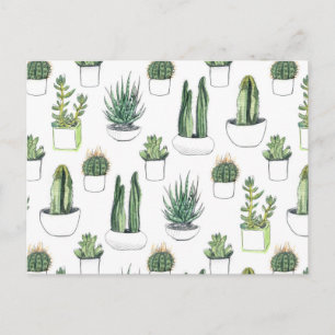 Carte Postale Watercolour Cacti & Succulent
