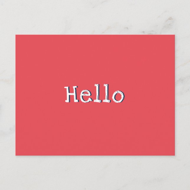 Carte Postale Watermelon Rouge Chic Moderne Simple Hello Custom (Devant)