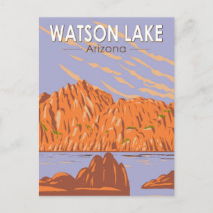 Carte Postale Watson Lake Arizona Travel Art Vintage