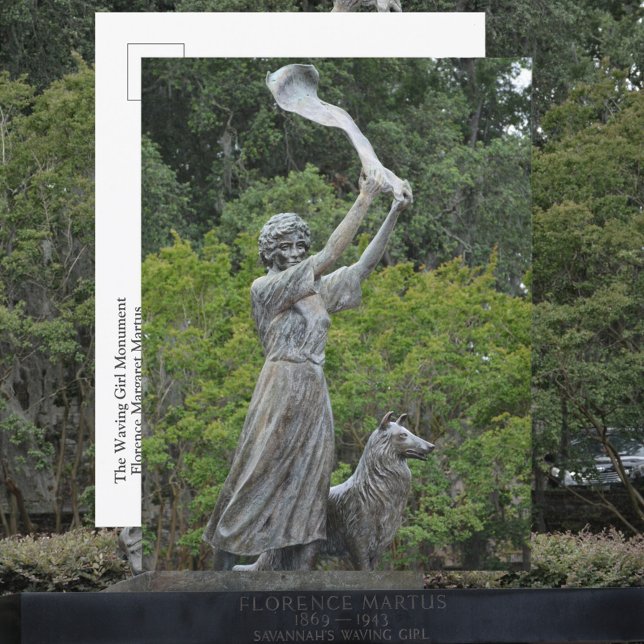 Carte Postale Waving Girl Monument Savannah Géorgie Photographie (Créateur téléchargé)