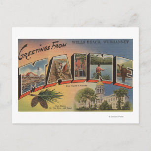 Carte Postale Webhannet, Maine (Wells Beach)