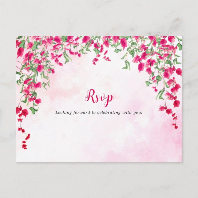 Carte Postale Wedding shower forestier tropical des Bougainvilli (Devant)