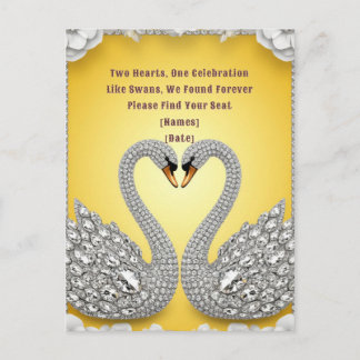 Carte Postale Wedding Swans Seating Chart Table Guide
