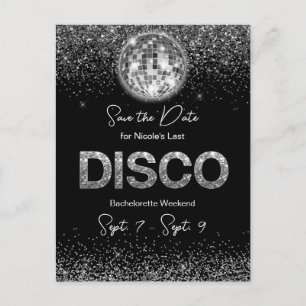 Carte Postale Week-end de fête de Bachelorette Disco Enregistrez