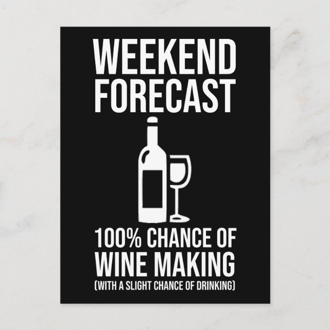Carte Postale Weekend Forecast - 100% Chance of Wine Making (Devant)
