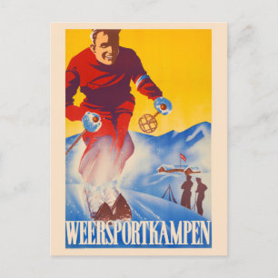Carte Postale Weersportkampen Pays-Bas Poster vintage 1944