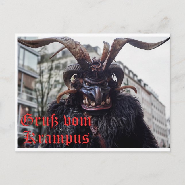 Carte Postale Weihnachtskarte mit Krampus Gruß (Devant)
