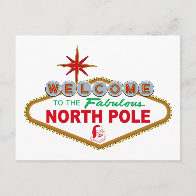 Carte Postale Welcome To The Fabulous North Pole (Sign de Vegas) (Devant)
