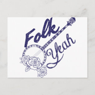 Carte Postale Wellcoda Folk Ouais Musique Life Banjo Beat