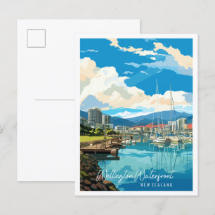 Carte Postale Wellington Waterfront Voyage vintage Nouvelle-Zéla