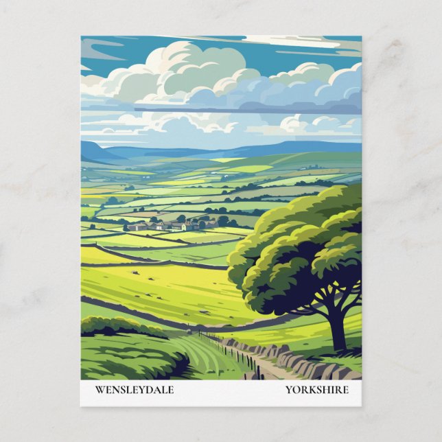 Carte Postale Wensleydale, Yorkshire Travel Vintage (Devant)