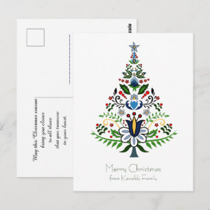 Carte Postale Wesolych Swiat - génial arbre de Noël Kashubian 