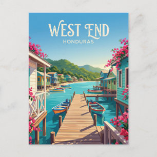 Carte Postale West End Village Honduras se traduit en