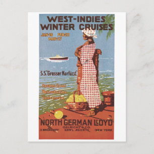 Carte Postale West Indies Winter Cruises North German Loyd