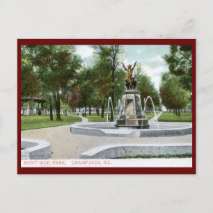 Carte Postale West Side Park, Champaign, Illinois Vintage