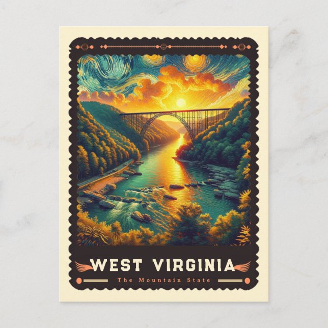 Carte Postale West Virginia | Vincent Van Gogh inspiré (Devant)