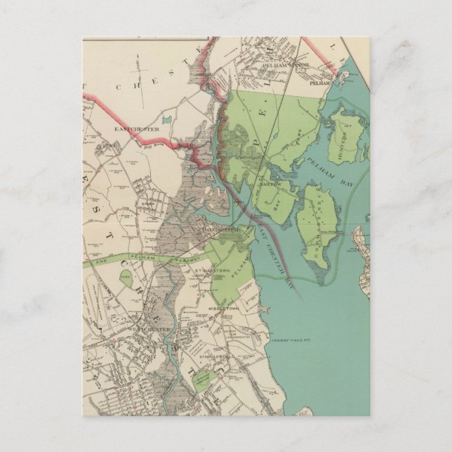 Carte Postale Westchester, villes de Pelham (Devant)