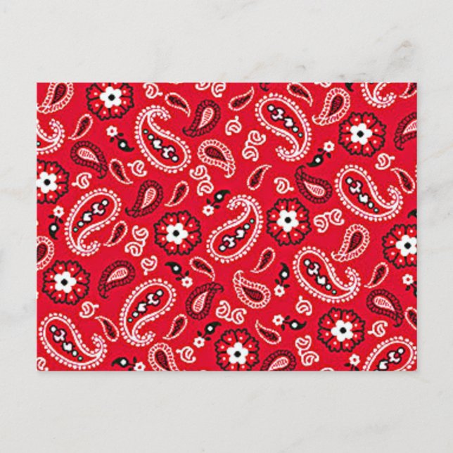 Carte Postale Western Red Paisley (Devant)