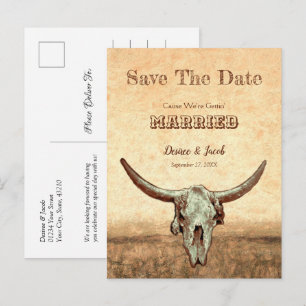 Carte Postale Western Rustic Pays Beige Enregistrer La Date