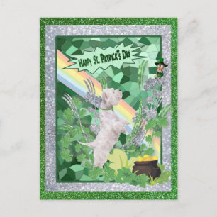 Carte Postale Westie Chiot Numéro Deux Jour de la Saint Patrick 