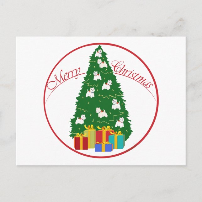 Carte Postale Westie Tree (Devant)