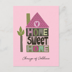 Carte Postale We've moved change of address whimsical lettering 