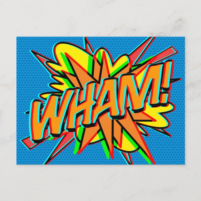 Carte Postale WHAM Amusant Rétro Bande Dessinée Pop Art (Devant)