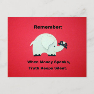 Carte Postale When Money Speaks..