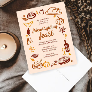 Carte Postale Whimsgiving Friendsgiving Dîner sur mesure