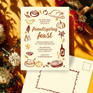 Carte Postale Whimsgiving Friendsgiving Dîner sur mesure