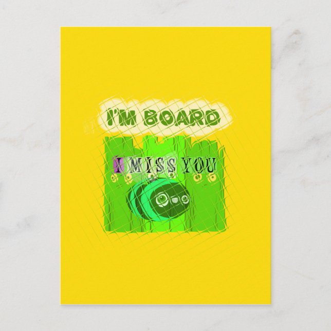 Carte Postale Whimsical Bored, mais la pensée de vous (Devant)