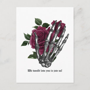 Carte Postale Whimsical Bourgogne Floral Mariage gothique