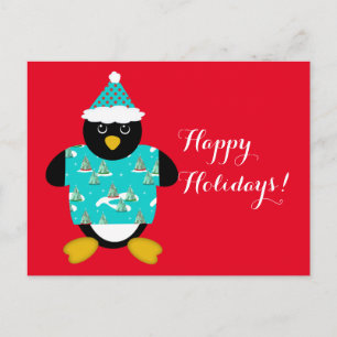 Carte postale Whimsical Christmas Penguin