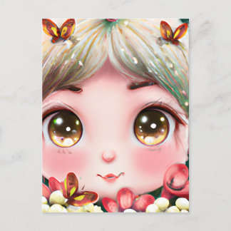 Carte Postale Whimsical Imaginaire détaillé mignon Kawaii Baby W