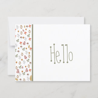 Carte Postale Whimsical Red Green Champignons Brown et Acorn