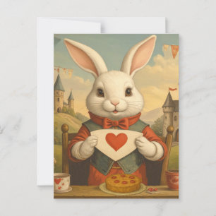Carte Postale Whimsical White Coeurs de lapin Enchanted Wonderla