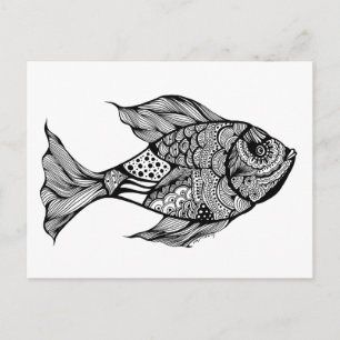 Carte Postale Whimsy Fish Doodart