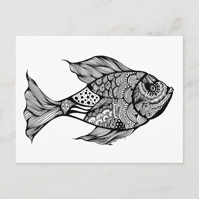 Carte Postale Whimsy Fish Doodart (Devant)