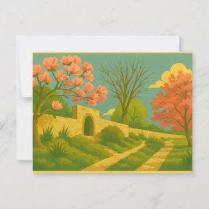 Carte Postale Whimsy Gate - Peinture Stylisée sur le chemin du j