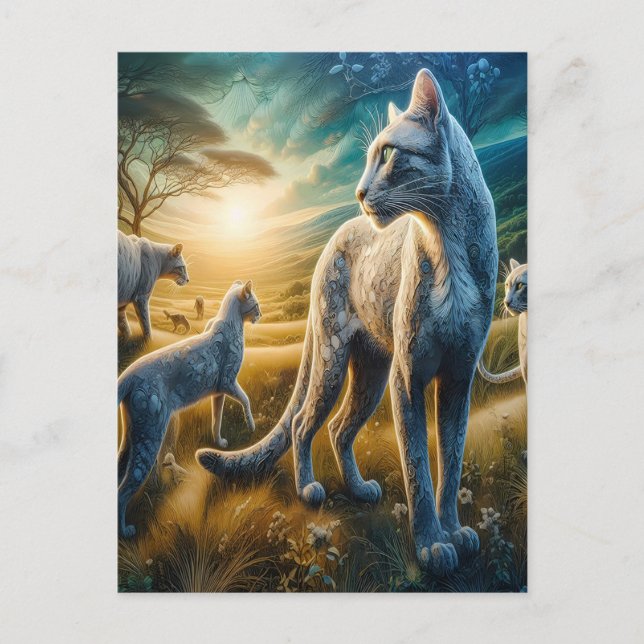 Carte Postale Whisker Wonderland : Feline Family Frolic (Devant)