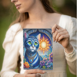 Carte Postale Whiskers of Light : Un chat qui se repose au solei