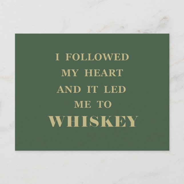 Carte Postale Whiskey cite d'étranges paroles d'alcool (Devant)