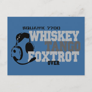 Carte Postale Whiskey Tango Foxtrot - Humour de l'aviation