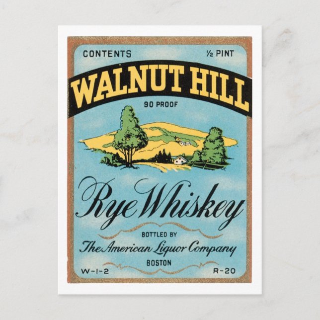 Carte Postale Whiskey Walnut Hill Rye (Devant)